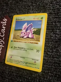 Nidoran 55/102 - 1st Edition Shadowless Base Set Pokemon TCG Vintage WOTC NM - Image 2