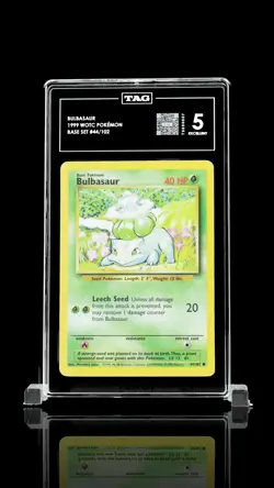 Bulbasaur 1999 WOTC Pokemon Base Set 44/102 TAG 5 Excellent - Looks Nice! - Image 4