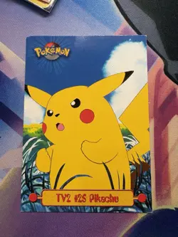 1999 Topps Pokemon TV Animation Edition Series 1 #TV2 Pikachu Black Topps Logo - Image 1