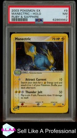 MANECTRIC-HOLO RUBY & SAPPHIRE POKEMON EX RUBY & SAPPHIRE 2003 9 PSA 7 - Image 1