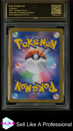 IRON CROWN EX POKEMON 214/187 2024 TERASTAL FEST EX SPEC ART RARE JAP PCG 9.5 - Image 2