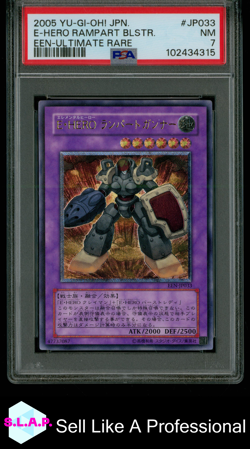 E-HERO RAMPART BLSTR. EEN-ULTIMATE RARE YU-GI-OH! JAP-ENERGY 2005 JP033 PSA 7 - Image 1