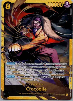 Crocodile OP14-120 Secret Rare The Azure Sea's Seven One Piece Near Mint - Image 1