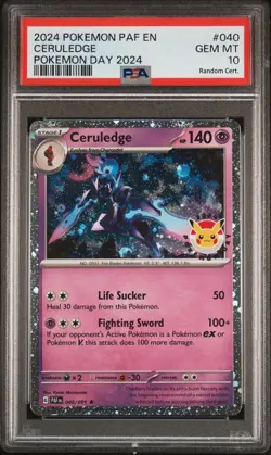 2024 Pokemon Ceruledge #040/091 Promo, Paldean Fates Pokemon Day 2024 PSA 10 - Image 1