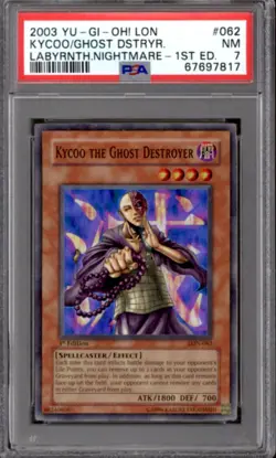 Yugioh Labyrinth Nightmare 1st Edition Kycoo The Ghost Destroyer LON-062 PSA 7 - Image 1