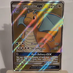 Pokemon TCG Dragonite GX Full Art Ultra Rare Holo Card Unified Minds 229/236 - Image 1