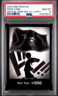 2025 ONE PIECE PROMOS SPECIAL DON!! SET VOL.1 -LUFFY- DON!! CARD PSA 10 - Image 1