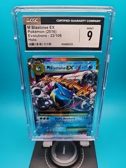 CGC 9 MINT M Blastoise EX 2016 Evolutions 22/108 Holo Pokemon Card - Image 1