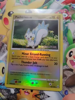 Pokemon TCG card Pachirisu 35/130 Diamond & Pearl reverse holo 2007 STAMPED LP - Image 1