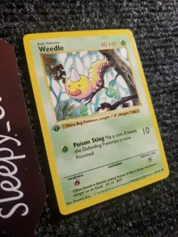 Pokemon TCG 1999 Base Set Weedle Card 69/102 1st Edition Shadowless NM - Image 3