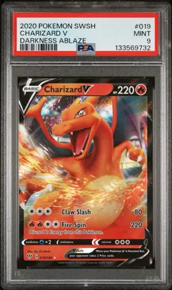 Charizard V 019/189 Full Art Darkness Ablaze PSA 9 Graded Pokemon Card - Image 1