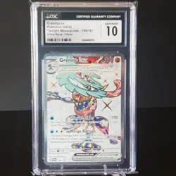 CGC 10 Greninja ex 198/167 Twilight Masquerade Full Art Ultra Rare Pokemon Card - Image 1