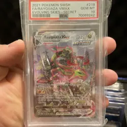 2021 Pokemon SWSH Rayquaza VMAX Full Art/Alt Art 218/203 Evolving Skies PSA 10 - Image 1