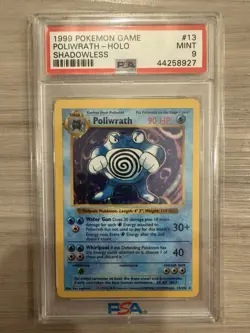 1999 Pokemon Shadowless Poliwrath PSA 9 Mint Holo 13 - Image 1
