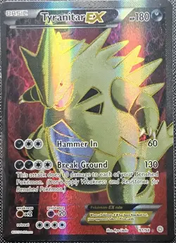 Pokemon TCG Tyranitar EX 91/98 XY Full Art Ultra Rare Ancient Origins - LP - Image 1