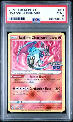 2022 POKEMON GO #011 RADIANT CHARIZARD PSA 9 - Image 1