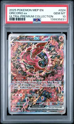 2025 POKEMON MEP EN-ME BLACK STAR PROMO #024 ORICORIO EX PSA 10 - Image 1