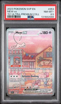 2023 POKEMON SVP EN-SV BLACK STAR PROMO 151 ULTRA-PREM COLL #053 MEW EX PSA 8.5 - Image 1