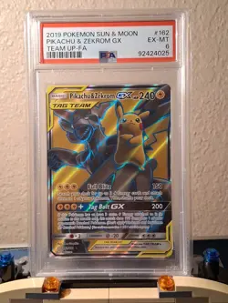 Pokemon Pikachu & Zekrom GX # 162 Team Up PSA 6 - Image 1