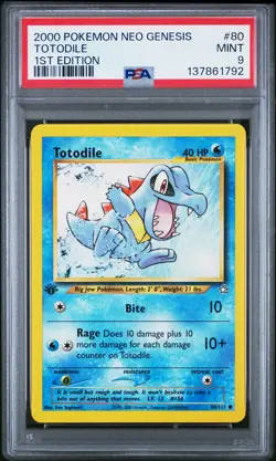 2000 POKEMON NEO GENESIS 1ST ED #80 TOTODILE PSA 9 - Image 1