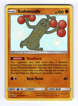 Sudowoodo Hidden Fates: Shiny Vault #SV20 (2017) Holo NM Pokemon - Image 1