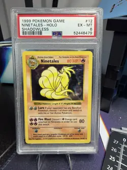 1999 Pokemon Ninetales #12 Shadowless Holo Black Flame PSA 6 - Image 1