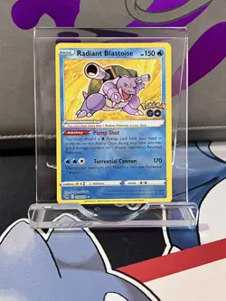Pokemon TCG Radiant Blastoise Holo Pokemon Go 018/078 - Image 1