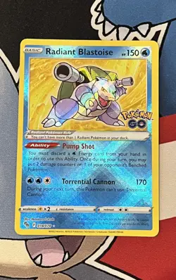 Pokemon TCG Radiant Blastoise Holo Pokemon Go 018/078 - Image 3