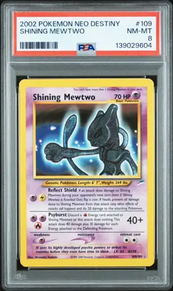 2002 POKEMON NEO DESTINY #109 SHINING MEWTWO PSA 8 - Image 1