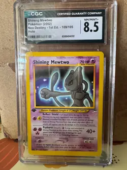 First Edition Shining Mewtwo 109/105 Neo Destiny CGC 8.5 NM/Mint+ Secret Rare - Image 1