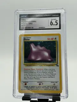 1999 Pokemon DITTO EX NM FOSSIL #3 HOLO WoTC CGC 6.5 - Image 1