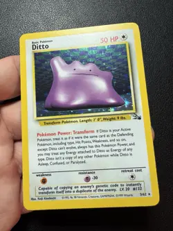 Ditto 3/62 Holo 1999 Fossil Base Set Pokemon Card TCG LP-NM - Image 2