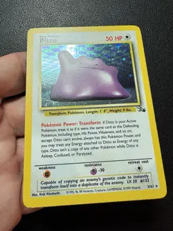 Ditto 3/62 Holo 1999 Fossil Base Set Pokemon Card TCG LP-NM - Image 3