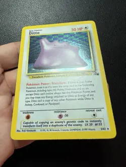 Ditto 3/62 Holo 1999 Fossil Base Set Pokemon Card TCG LP-NM - Image 4