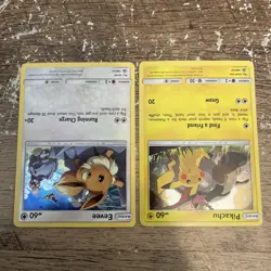PROMO HOLO Pikachu + Eevee SM234 SM235 Pokemon Black Star Holographic Rare NM - Image 5