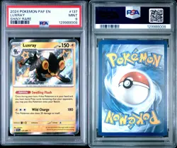 2024 POKEMON PALDEAN FATES LUXRAY BABY SHINY HOLO RARE 137/091 PSA 9 MINT - Image 2