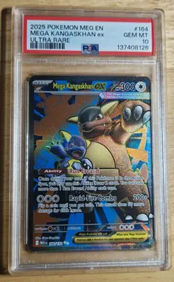 2025 Pokemon Mega Evolution Kangaskhan ex Ultra Rare #164/132 PSA 10 - Image 1