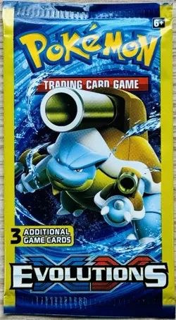 POKEMON XY EVOLUTIONS 3-CARD MINI BOOSTER PACK BLASTOISE ART NEW FACTORY SEALED - Image 1