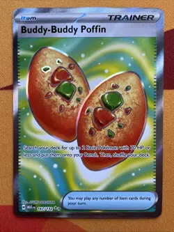 Pokemon Card Buddy-Buddy Poffin Full Art Ultra Rare (167/132) Mega Evolution NM - Image 1
