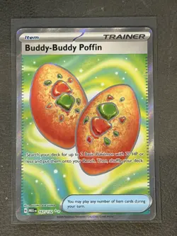 Pokemon TCG Card Buddy-Buddy Poffin 167/132 Me01: Mega Evolution Full Art - NM - Image 1