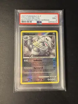 2007 Pokemon Diamond & Pearl Aggron Holo PSA 9 Mint Mysterious Treasures #1/123 - Image 1