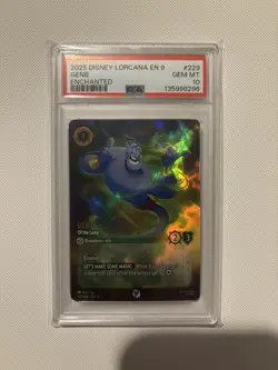 Disney Lorcana Fabled Genie Of The Lamp Enchanted 229/204 PSA 10 GEM MINT 💎 - Image 1