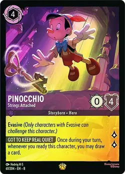 Cold Foil PINOCCHIO STRINGS ATTACHED 1x Rare Disney Lorcana NM Legendary - Image 1