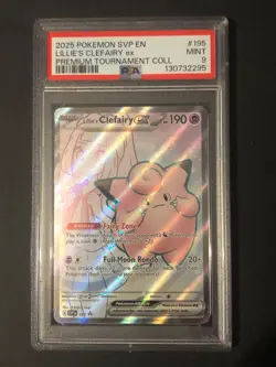 PSA 9, Lillie's Clafairy ex | SVP 195 | Black Star Promo | NM English, Full Art - Image 1