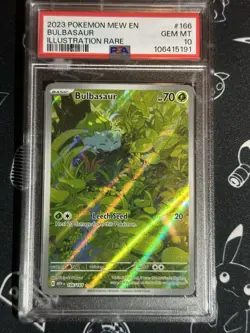 PSA 10 BULBASAUR 166/165 POKEMON SCARLET & VIOLET 151 MEW EN ILLUSTRATION RARE - Image 1