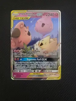 2019 Pokemon Cosmic Eclipse Togepi Cleffa Iggly buff GX 143/236 Ultra Rare EX-NM - Image 1