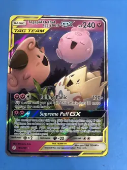 2019 Pokemon Cosmic EclipseTogepi Cleffa Igglybuff GX 143/236 Ultra Rare EX-NM - Image 3