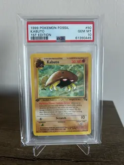 Kabuto Fossil PSA 10 1999 Vintage 1st Edition 50/62 Pokemon TCG - Image 2