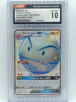 Pokemon 2019 Hidden Fates Electrode GX SV57/SV94 Shiny Vault CGC 10 Gem Mint - Image 1