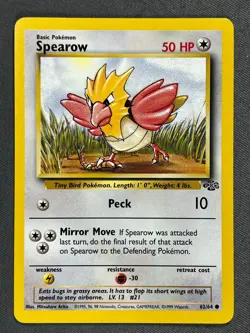 Spearow 62/64 Base Set Series Jungle Common 1999 Pokemon Card TCG WOTC NM - Image 1